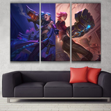 Arcane Jinx & Vi league 3 panel canvas wall poster decoration