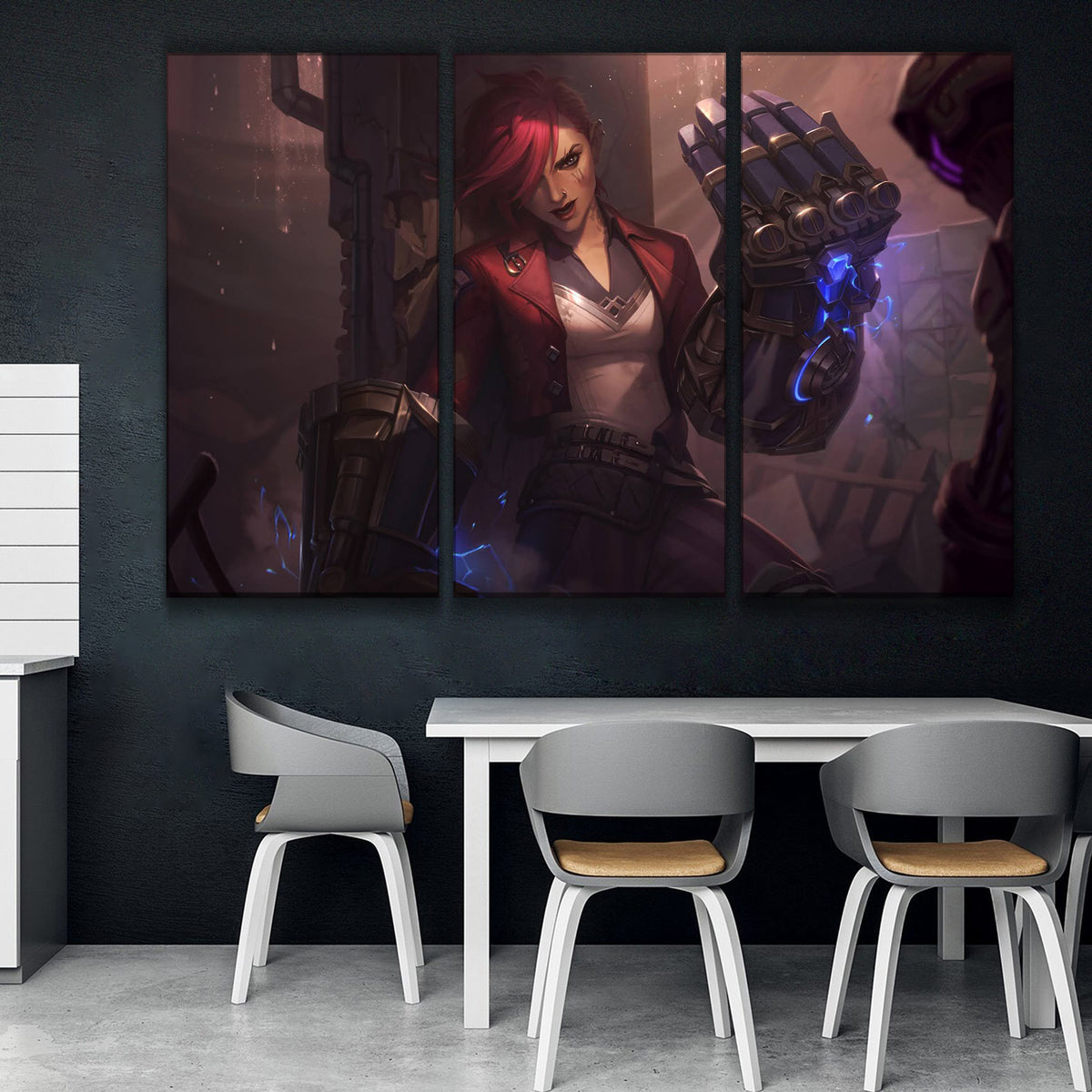Wallpaper girl, chair, League of Legends, Jinx, Arcane for mobile