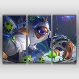 Astronaut Maokai league of legends 3 panels canvas online buy gift decor