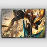 Akshan league of legends 3 panels canvas poster