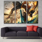 Akshan league wall decoration poster - 3 panels canvas