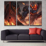 Battlecast Nasus league 3 panels wall poster decoration