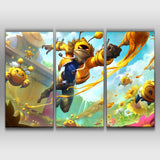 Beezahar league of legends 3 panels canvas online wall poster decor