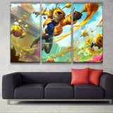 Beezahar league 3 panels canvas wall poster decoration