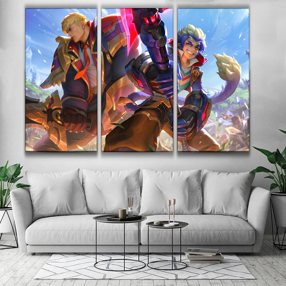 Battle Academia Garen and Wukong - Wall Poster – leagueofstore.shop, image size:1000x1000