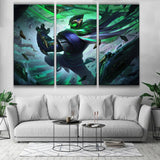 Conqueror Jax lol wall 3 panels canvas wall poster decor