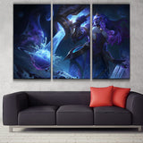 Cosmic Invoker Illaoi league 3 panels canvas wall poster decoration