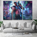 Cyber Pop Akshan league 3 panels canvas wall poster decor