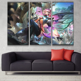 Faerie Court Ezreal league of legends 3 panels canvas wall decoration poster
