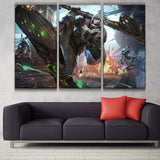 Firelight Ekko league 3 panels wall poster decoration