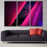 Jinx from Arcane Netflix TV Series league 3 panel canvas wall poster decoration