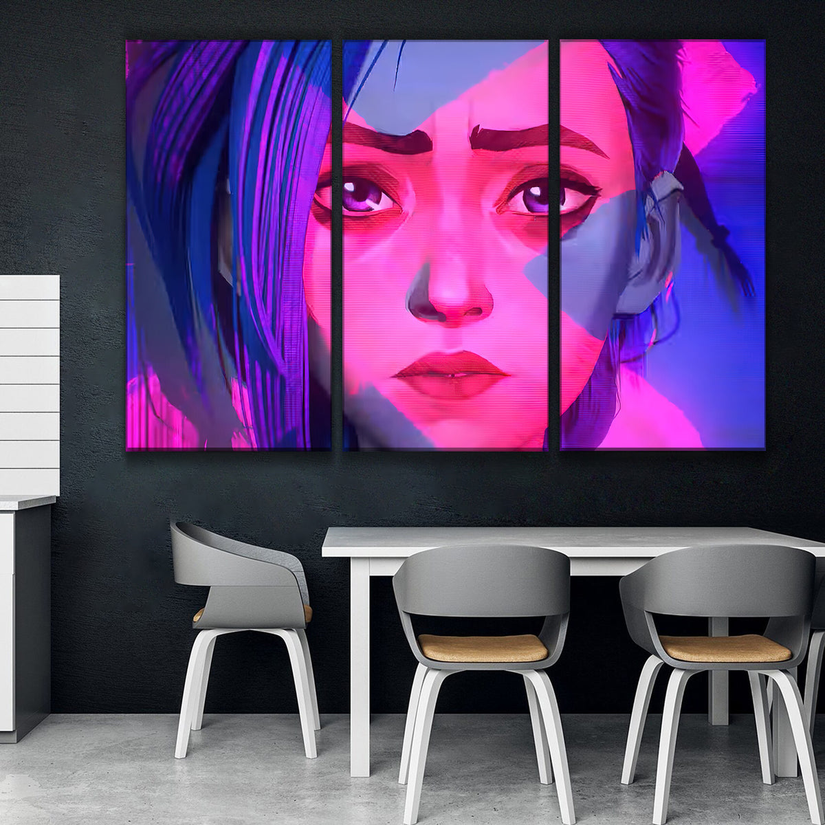 Arcane Jinx Netflix Series - 3 Panels Wall Poster – leagueofstore.shop