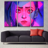 Jinx Arcane Netflix Series league 3 panels canvas wall decoration poster