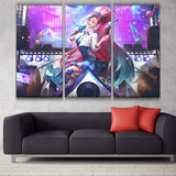K/DA All Out Seraphine Rising Star league 3 panels canvas wall poster decoration