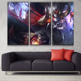 Lunar Beast Alistar league 3 panels canvas ewall poster decoration