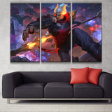 Lunar Beast Jarvan IV League 3 panels canvas wall poster decoration