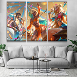 Ocean Song Yone, Nidalee & Seraphine Poster