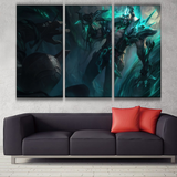 Ruined Draven league 3 panel canvas wall poster decoration