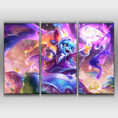 Space Groove Lulu league of legends 3 panels canvas poster wall decor
