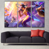 Space Groove Samira 3 panels canvas wall poster decoration