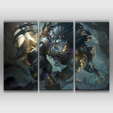 Sentinel Rengar league of legends 3 panels canvas wall paper