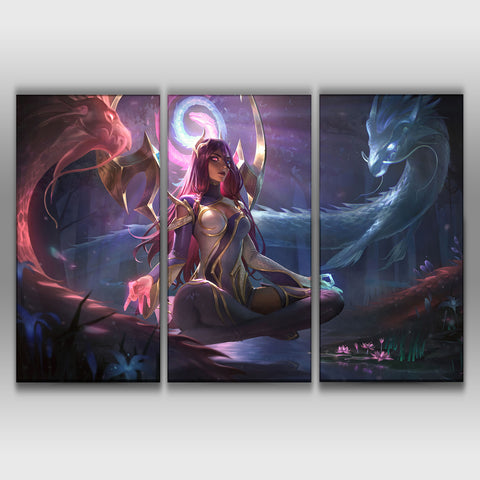 Tranquility Dragon Karma league of legends 3 panels buy online wall decor gift