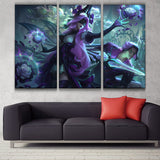 Withered Rose Syndra and Talon league 3 panels canvas wall poster decoration