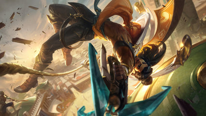 Akshan - league of legends 3 panels canvas - skin posters collection