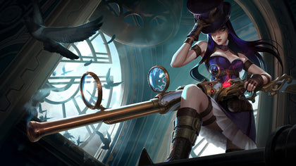 Caitlyn - league of legends 3 panels canvas - skin wall decor posters collection