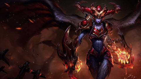 Shyvana - league of legends 3 panels canvas - skin wall decor poster