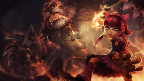 Annie - league of legends 3 panels canvas - skin wall decor posters collection