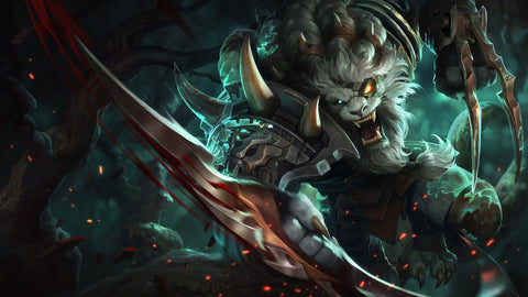 Rengar league of legends 3 panels canvas - skin posters collection