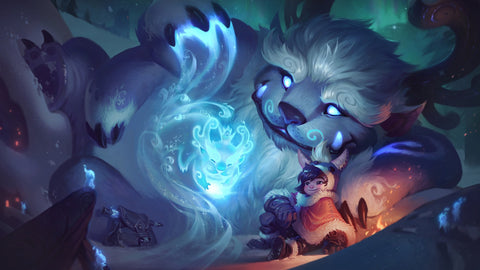 Nunu & Willump - league of legends 3 panels canvas - skin posters wall decor collection