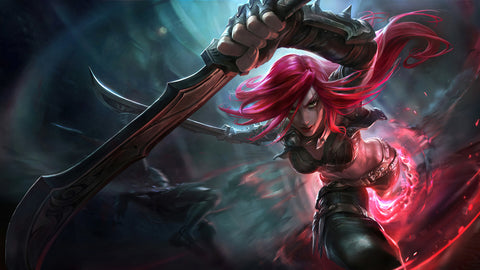 Katarina - league of legends 3 panels canvas - wall decor skin posters collection