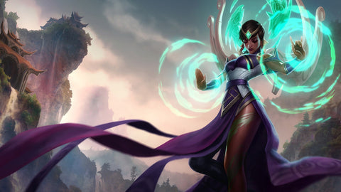 Karma - league of legends 3 panels canvas - skin posters collection