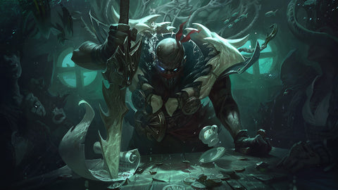 Pyke - league of legends 3 panels canvas - skin posters collection