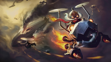 Corki - league of legends 3 panels canvas-  skin posters collection