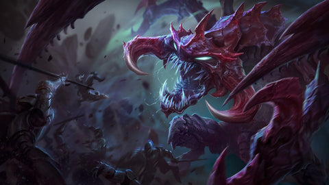 Cho'Gath league of legends 3 panels canvas - skin wall decor posters collection