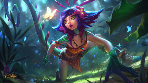 Neeko - league of legends 3 panels canvas - skin wall decor posters collection
