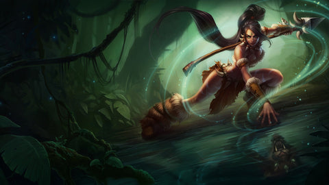 Nidalee - league of legends 3 panels canvas - skin posters collection
