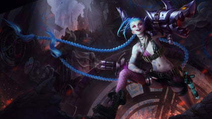 Jinx league of legends 3 panels canvas - skin wall decor poster collection