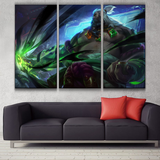 Inkshadow Udyr league of legends 3 panels canvas wall decoration poster