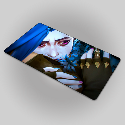 Jinx hugging Isha Arcane 2 Mouse Pad