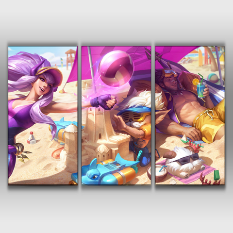 Pool Party Syndra, Heimerdinger and Jarvan IV Poster