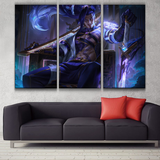 Prestige Inkshadow Yasuo league of legends 3 panels canvas wall decoration poster