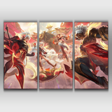 T1 Seraphine, Yunara, Galio, Xin Zhao, and Ambessa Poster