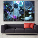 Astronaut Veigar and Rammus lol wall poster 3 panels canvas wall online poster decoration