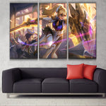 Battle Academia Leona Prestige league 3 panels canvas wall paper poster decoration