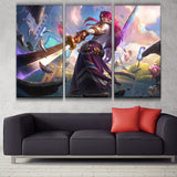 Battle Academia Yone see league 3 panels canvas painting poster decoration for wall