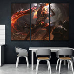 Nightbringer Tryndamere lol wallpaper skin 3 panels canvas wall decor